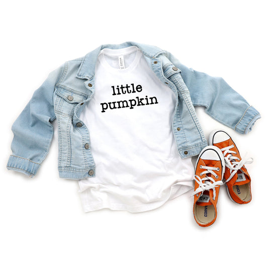 Little Pumpkin Typewriter | Youth Short Sleeve Crew Neck