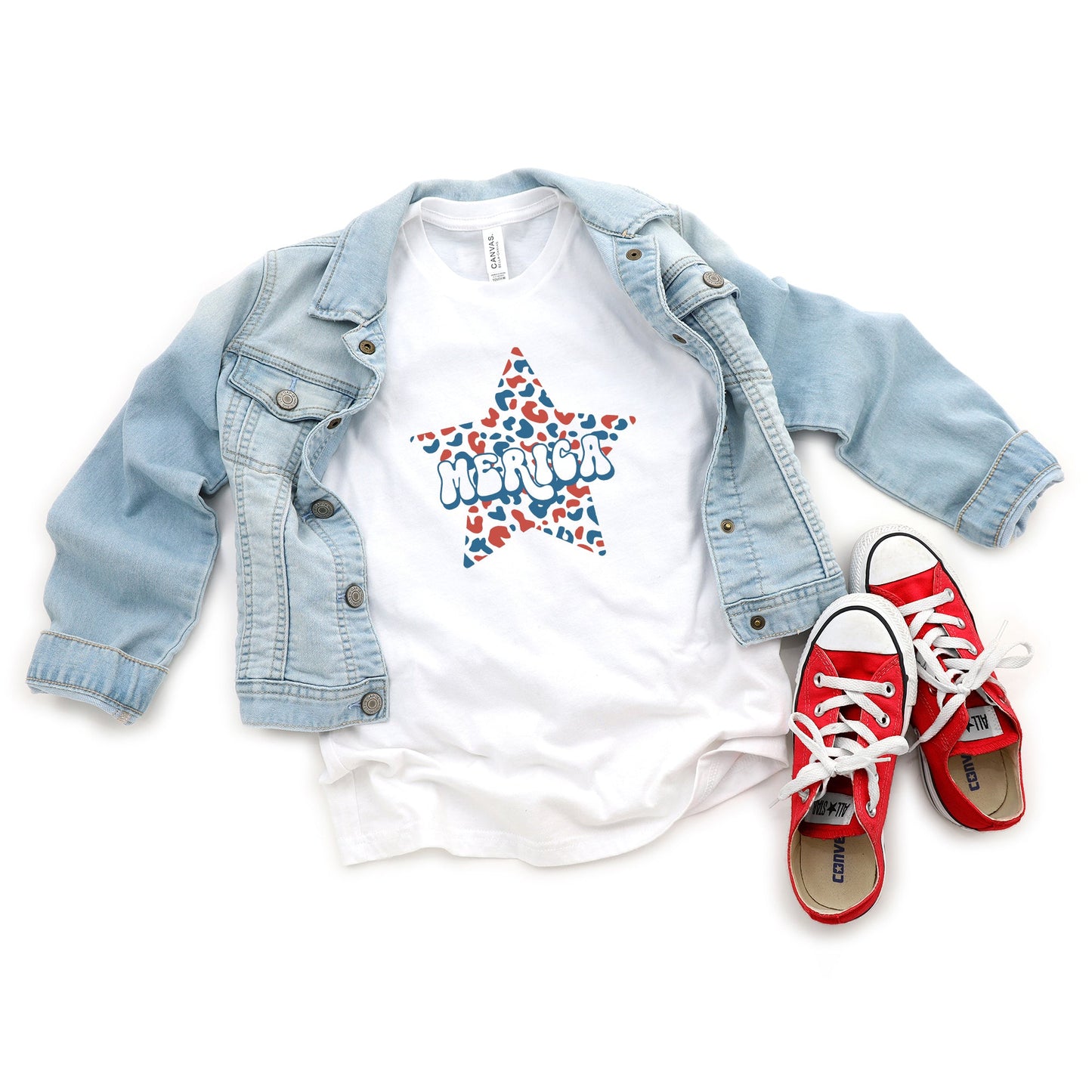Leopard Merica | Youth Short Sleeve Crew Neck