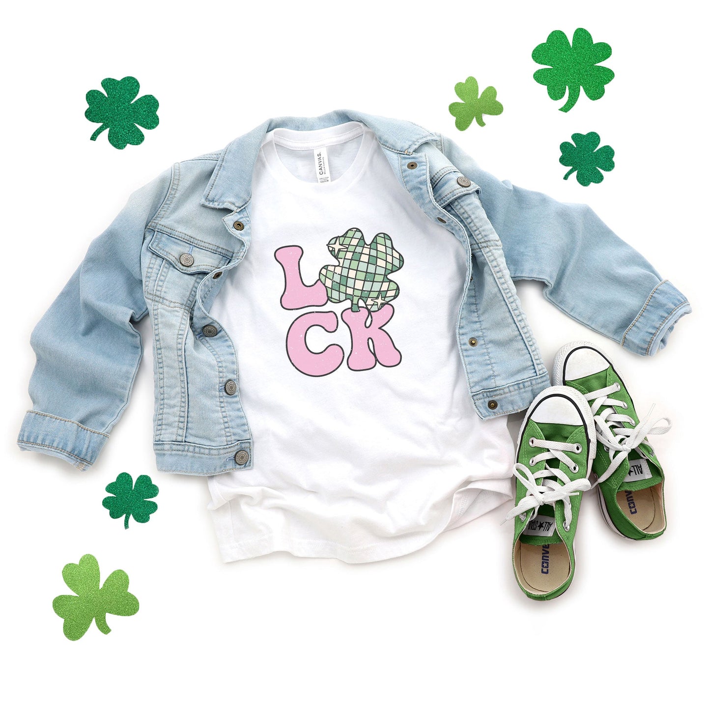 Luck With Shamrock | Youth Short Sleeve Crew Neck