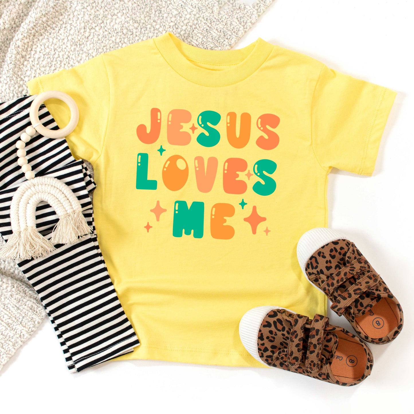 Jesus Loves Me Stars | Toddler Graphic Short Sleeve Tee